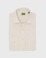 Load image into Gallery viewer, Western Work Shirt in Bone/Red/Brown Windowpane Poplin