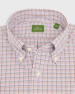 Load image into Gallery viewer, Button-Down Sport Shirt in Orchid/Rust/Blue Tattersall Poplin