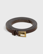 Load image into Gallery viewer, Narrow Buckle Belt in Dark Brown Leather
