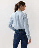 Load image into Gallery viewer, Classic Blouse in Pale Blue Silk Crepe De Chine
