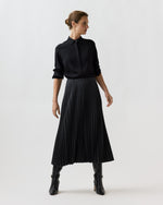 Load image into Gallery viewer, Christina Skirt in Charcoal Bi-Stretch Tropical Wool