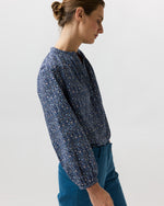 Load image into Gallery viewer, Sienna Top in Blue/Multi Small Floral Crinkle Cotton