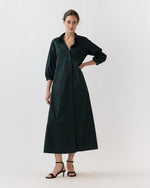 Load image into Gallery viewer, Virginia Dress in Navy/Forest Paisley Poplin