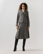 Load image into Gallery viewer, Francesca Skirt in Navy/Chocolate Houndstooth