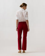 Load image into Gallery viewer, Kendall Flare 5-Pocket Jean in Red Stretch Velveteen