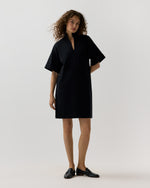 Load image into Gallery viewer, Julia Sweater Dress in Black Extra Fine Merino Wool