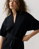 Load image into Gallery viewer, Julia Sweater Dress in Black Extra Fine Merino Wool