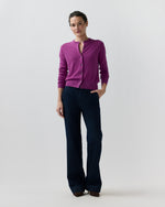 Load image into Gallery viewer, Rosie Cardigan in Heather Fuchsia Cashmere