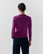 Load image into Gallery viewer, Rosie Cardigan in Heather Fuchsia Cashmere