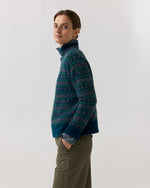 Load image into Gallery viewer, Vivie Fair Isle Sweater in Navy/Fuchsia Multi Alpaca/Wool