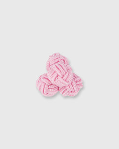 Small Silk Knot Cufflinks in Pink