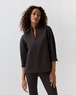 Load image into Gallery viewer, Violetta Tunic in Coffee Bi-Stretch Tricotine