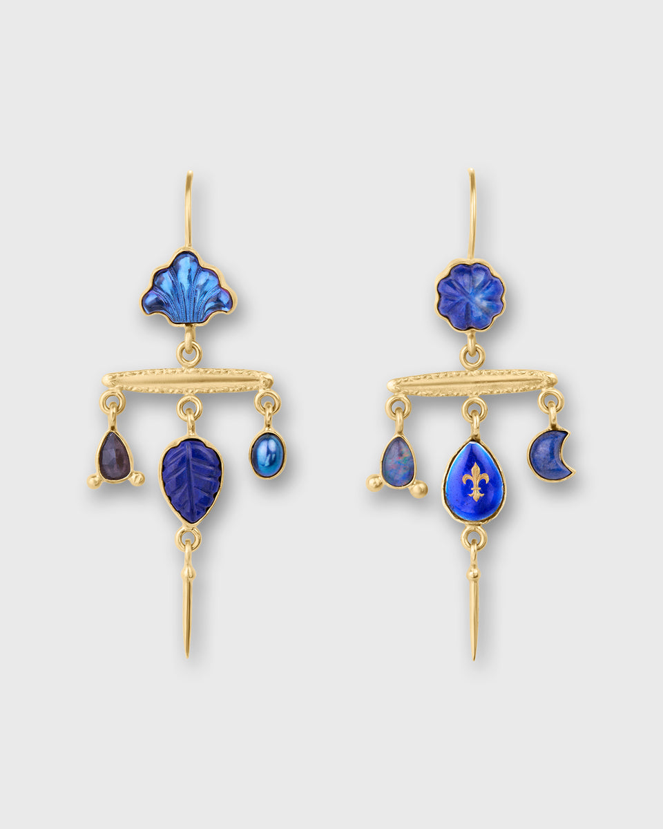 Victorian Pin Drop Earrings in Blue - Grainne Morton | Ann