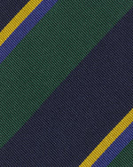 Load image into Gallery viewer, Silk Woven Tie in Navy/Forest/Blue Multi Stripe
