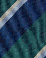 Load image into Gallery viewer, Silk Woven Tie in Navy/Sky/River Multi Stripe