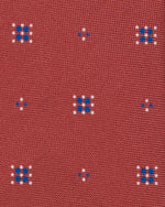 Load image into Gallery viewer, Silk Print Tie in Raspberry/Blue Dot Foulard