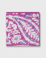 Load image into Gallery viewer, Linen/Cotton Print Pocket Square in Berry/Bone/Lapis Large Paisley