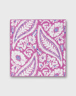 Load image into Gallery viewer, Linen/Cotton Print Pocket Square in Berry/Bone/Lapis Large Paisley