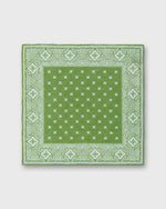 Load image into Gallery viewer, Hand-Rolled Linen/Cotton Print Pocket Square in Spring/Bone Paisley Bandana Print