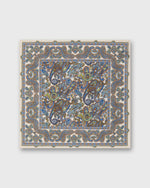 Load image into Gallery viewer, Linen/Cotton Print Pocket Square in Ivory/Royal/Brown Paisley