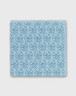 Load image into Gallery viewer, Hand-Rolled Linen/Cotton Print Pocket Square in Seafoam/Bone Flower