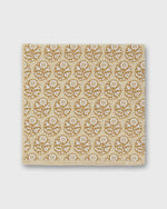 Load image into Gallery viewer, Linen/Cotton Print Pocket Square in Khaki/Bone Flower