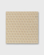 Load image into Gallery viewer, Linen/Cotton Print Pocket Square in Khaki/Bone Flower