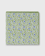 Load image into Gallery viewer, Linen/Cotton Print Pocket Square in Spring/Chalk/Navy Floral