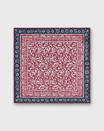 Load image into Gallery viewer, Linen/Cotton Print Pocket Square in Red/Navy Abstract