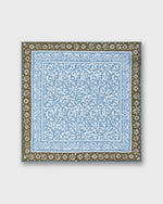 Load image into Gallery viewer, Linen/Cotton Print Pocket Square in Sky/Olive Abstract