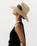 Load image into Gallery viewer, The Hollyhock Hat in Black Long Ribbon
