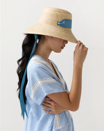 Load image into Gallery viewer, The Clematis Hat in French Blue Long Ribbon