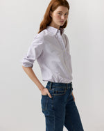 Load image into Gallery viewer, Schoolgirl Shirt in Lavender/White Bengal Stripe Oxford