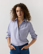 Load image into Gallery viewer, Natalia Blouse in Pale Lavender Silk Crepe De Chine
