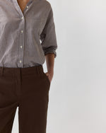 Load image into Gallery viewer, Frankie Cropped Pant in Chocolate Stretch Twill