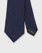 Load image into Gallery viewer, Silk Woven Tie in Navy/Red Cherry