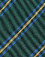 Load image into Gallery viewer, Silk Woven Tie in Lovat/Ocean/Gold Stripe