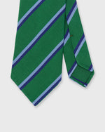Load image into Gallery viewer, Silk/Cotton Mogador Tie in Green/Sky/Blue Stripe