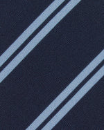 Load image into Gallery viewer, Irish Poplin Tie in Ink/Sky Stripe