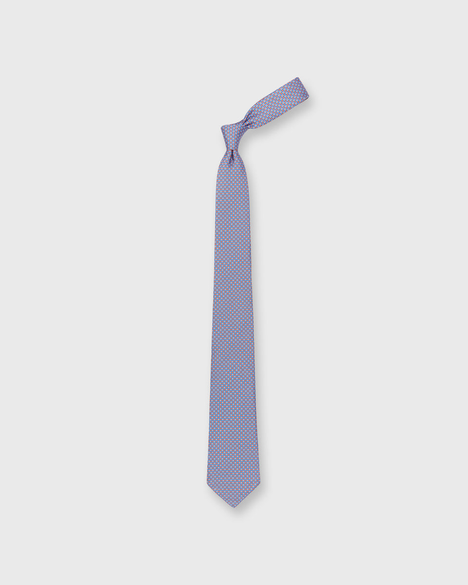 Silk Print Tie in Blue/Red Diamond Tile Print | Shop Sid Mashburn