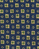 Load image into Gallery viewer, Linen Print Tie in Navy/Straw/Olive Foulard