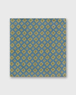 Load image into Gallery viewer, Linen Print Pocket Square in Blue/Stone Medallion
