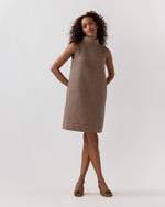 Load image into Gallery viewer, Sleeveless Ana Dress in Mink/Light Pink Double-Faced Melton