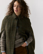 Load image into Gallery viewer, Bennet Tailored Cape in Lovat/Terracotta/Multi Plaid Harris Tweed