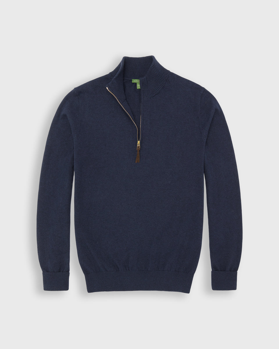 トップス Chris Cotton Cashmere Half-Zip Pullover Half-Zip Sweater in Heather Denim Cotton/Cashmere | Shop Sid Mashburn
