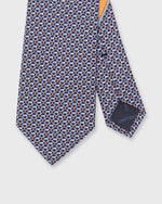 Load image into Gallery viewer, Silk Print Tie in Navy Gancini Links