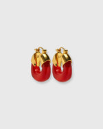 Load image into Gallery viewer, Mini Organic Hoop Earrings in Cherry