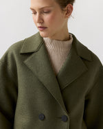 Load image into Gallery viewer, Dropped Shoulder Double Breasted Coat in Hunting Green