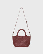 Load image into Gallery viewer, Lily Handwoven Tote in Crimson Leather