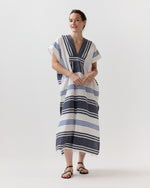 Load image into Gallery viewer, Gasira V-Neck Caftan in Marina Blue